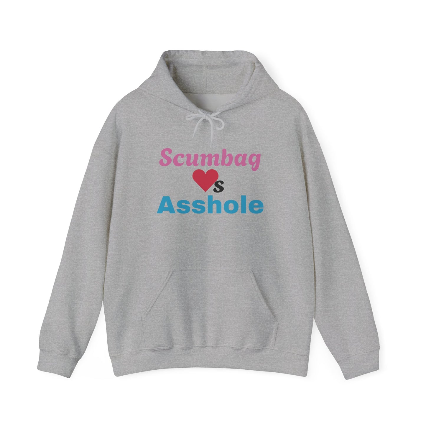 Funny Unisex Hoodie with Scumbag ❤️s Asshole Design, Casual Wear, Gift for Friends, Humor Apparel, Cozy Sweatshirt, Unique Statement Clothing