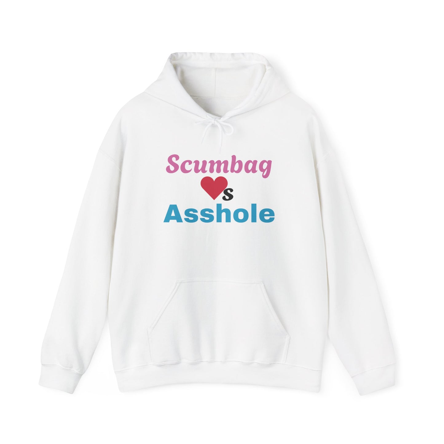 Funny Unisex Hoodie with Scumbag ❤️s Asshole Design, Casual Wear, Gift for Friends, Humor Apparel, Cozy Sweatshirt, Unique Statement Clothing