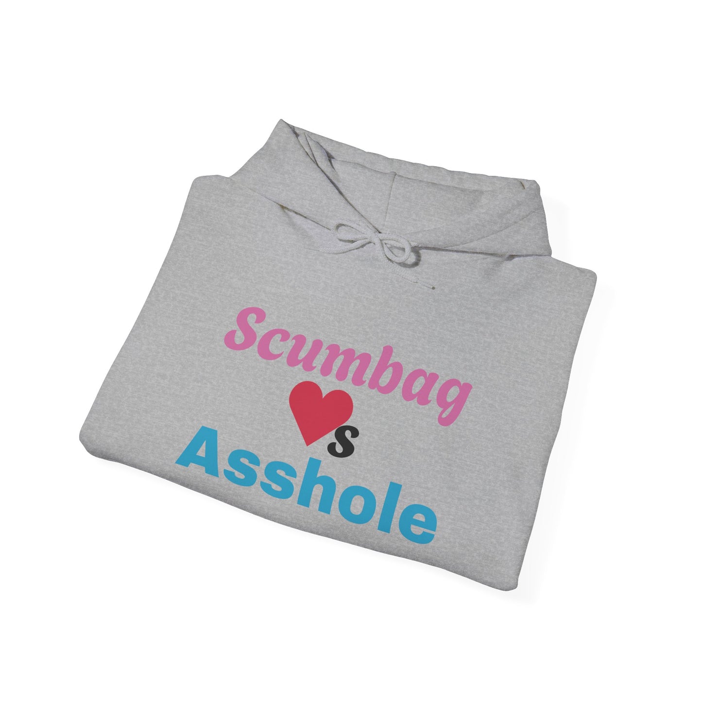 Funny Unisex Hoodie with Scumbag ❤️s Asshole Design, Casual Wear, Gift for Friends, Humor Apparel, Cozy Sweatshirt, Unique Statement Clothing